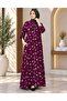 Plus Size Crinkle Patterned Pocketed Full-Length Buttoned Viscose Maternity Dress
