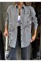 Women's Front Beaded Embroidered Denim Oversize Shirt - 6