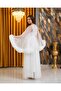 Special Design Long Satin Nightgown and Dressing Gown Set with Tulle Details (Boxed) - 3