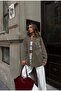Women's Front Beaded Embroidered Denim Oversize Shirt