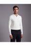Men's shirt collar line patterned knitwear