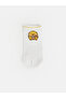 Alita City Lcw Kids Ecru Patterned Girls' Booties Socks with a Difference - 4