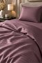 Premium Striped Cotton Satin Single Duvet Cover Set |   Pillowcase and Sheet Included |   Plum - 4