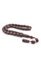 Zeyzun Signed Barrel Cut Brown Crimped Amber Rosary