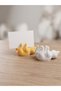 2-Piece Orange - White Hand-Painted Cat Figurine Photo and Note Holder Desktop Decorative Stand Gift for Cat Lovers - 3