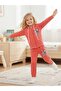 Girls' Printed Hooded Zippered 2-Piece Cotton Set Sweatshirt & Sweatpants Suitable for Kindergarten Nursery - 4