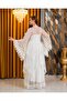Special Design 3-Piece Lace Detailed Long Dressing Gown, Nightgown, Shorts Set (Boxed) - 3