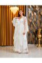 Special Design 3-Piece Lace Detailed Long Dressing Gown, Nightgown, Shorts Set (Boxed) - 4