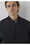 M0110847 Black Bomber Jacket Coat Men's Coat Black - 2