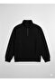Unprinted Half-Zip Oversize 3-Thread Sweatshirt