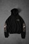 Men's Black Silence Patch Embroidery Oversize Hoodie - 4