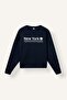 Oversize Crew Neck New York Printed Modal Sweatshirt H4698Ax26Au