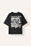 Initial D Boxy Fit Crew Neck Drop Shoulder Printed Short Sleeve T-Shirt H8413Ax26Au - 2