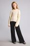 Crew Neck Ribbed Sleeve Detailed Basic Sweater for Girls I6229A826Wn - 2