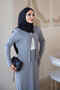 Gray Corsman Corded Cardigan Skirted Knitwear 3-Piece Set - 4