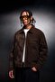 Men's Brown Timeless Form Embroidered Boxy Fit Jacket - 2