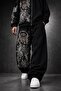 Men's Black Universal Embroidered Baggy Tracksuit - 3
