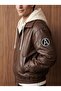 Men's Hooded Removable Leather Coat - 2