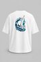 Oversize Laser Sailing Pocket and Back Printed Unisex T-Shirt - 3