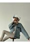 New Season Oversize Acid Washed Bat Sleeve Denim Jacket - 2