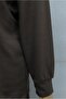 Pantsuit with Side Slits and Grass-Green Front Panel - Dark Brown - 6