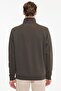 Men's Brown Standard Fit Regular Cut Fleece Lined Bato Collar Cotton Sweatshirt - 5