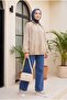 Parachute Jacket with Stand-Up Collar, Elastic Sleeves, Double Zippered Pockets, and Lining - Beige - 5