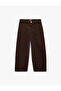 Cotton Barrel Trousers with Pockets and Stitching Detail, Loose Fit