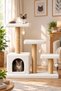 P2 Cat Scratching Nest Play House Luxury Model 3-Bed Wide Nest Erasable Fabric