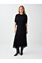 Black Crew Neck Elbow Sleeve Basic Knit Sweater - 2