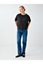 Anthracite Melange Crew Neck Elbow Sleeve Basic Knitwear Sweater - 2