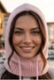 Women's Lace-Up Hooded Knitwear Balaklava Winter Neck Warmer Beanie - 5