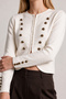 Napoleon Buttoned Knitwear Cardigan Lki̇0054 Ecru - 4