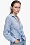 Stylish Double-Breasted Collar Tie-Up Women's Shirt - 2