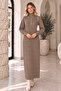 Zippered Collar Knitwear Dress K3055 Mink
