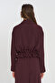 Women's Drawstring Waist Double Pocket Flowy Solid Color Jacket - 5