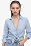 Stylish Double-Breasted Collar Tie-Up Women's Shirt