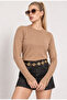 Button Detailed Knitwear Sweater Lmx0103 Biscuit