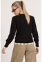 Lace Detailed Seasonal Knitwear Cardigan Lki̇0059 Black - 5