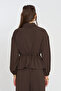 Women's Zippered, Laced Waist, Flowy Solid Color Jacket - 5