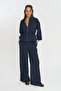 Women's Zippered, Laced Waist, Flowy Solid Color Jacket - 3