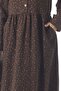 Nazlı Flannel Shawl Pattern Buttoned V-Neck Long Sleeve Winter Long Dress Coffee Khv - 4