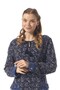 Long Sleeve Eleni Flannel Violet Pattern Winter Long Dress Navy Blue Lcvt - 3