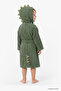Dinosaur Hooded 100% Cotton Children's Bathrobe - Khaki - 2