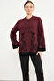 Fully Buttoned Thick Knitwear Jacket - Burgundy
