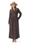 Nazlı Flannel Shawl Pattern Buttoned V-Neck Long Sleeve Winter Long Dress Coffee Khv - 8