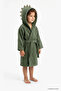 Dinosaur Hooded 100% Cotton Children's Bathrobe - Khaki