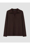 Brown Polo Neck Soft Touch Women's Sweatshirt - 5