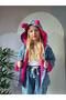Girl's winter denim jacket with plush inside - 7
