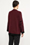 Fully Buttoned Thick Knitwear Jacket - Burgundy - 3